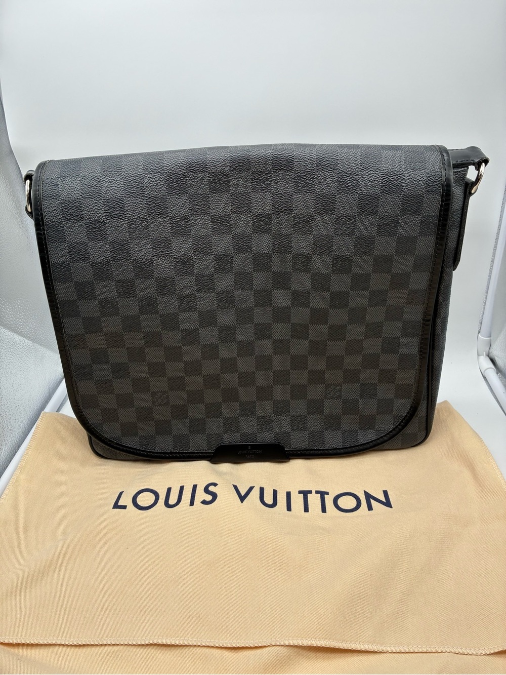 Louis Vuitton Daniel graphite crossbody messenger bag with LV dust bag